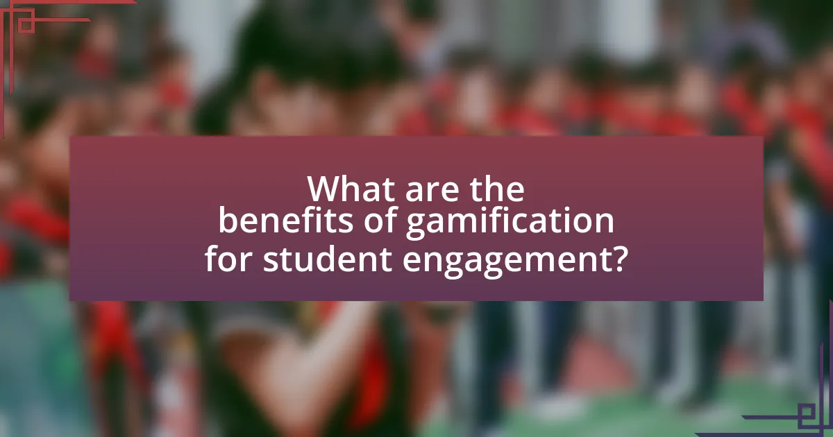 What are the benefits of gamification for student engagement?