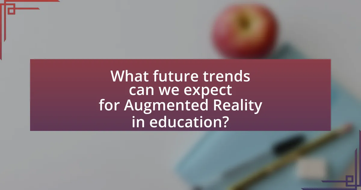 What future trends can we expect for Augmented Reality in education?
