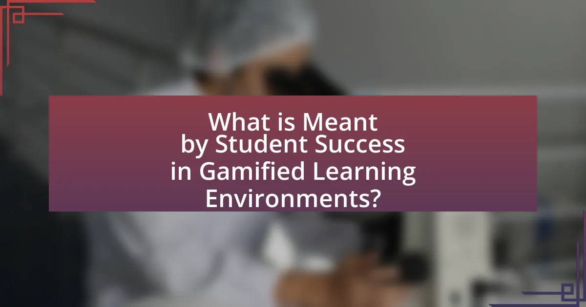 What is Meant by Student Success in Gamified Learning Environments?