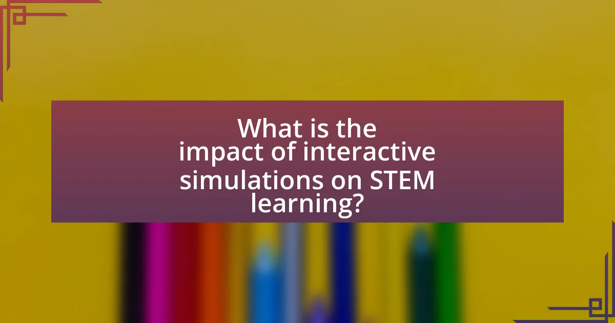 What is the impact of interactive simulations on STEM learning?