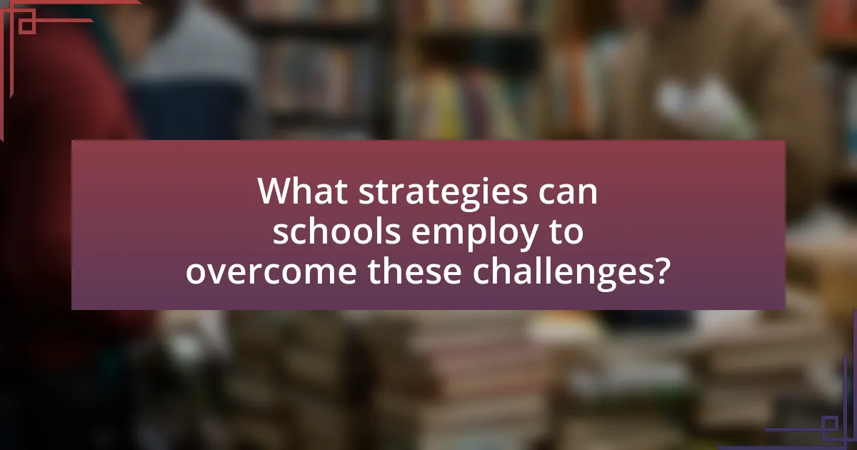 What strategies can schools employ to overcome these challenges?