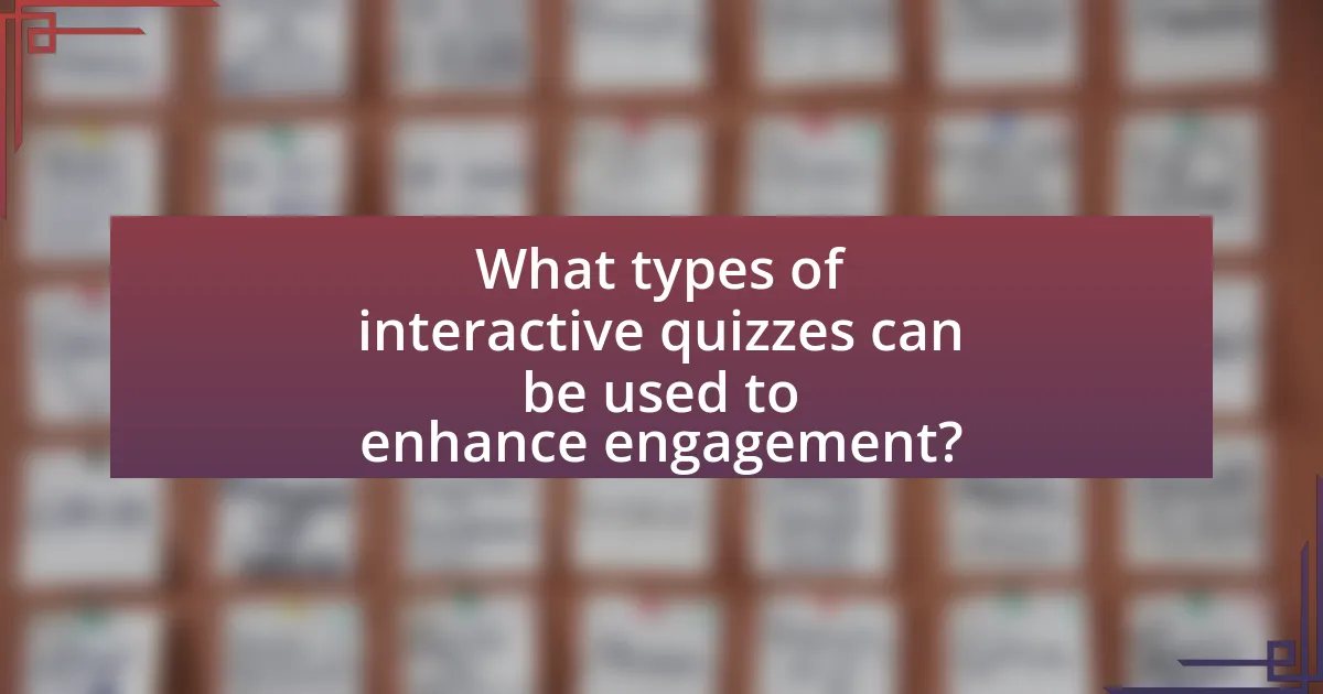 What types of interactive quizzes can be used to enhance engagement?